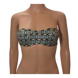 NEW LA PERLA women's floral reversible bandeau top swimsuit in brown